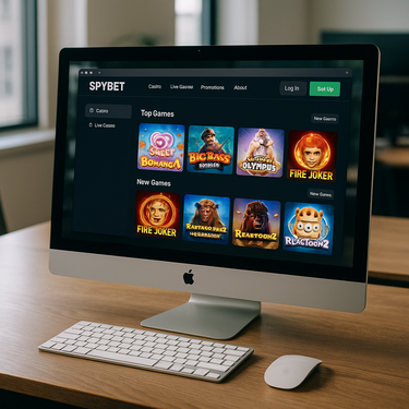 SpyBet Casino - Desktop Interface Design - Moderne Benutzeroberfläche